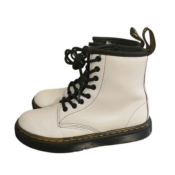 Dr. Martens Other - Doc Dr. Martens Zavala J Girls Size 13 Patent White Leather Combat Boots